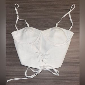 White cropped corset top